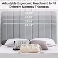thumbnail image 4 of VECELO Queen Size Upholstered Beds, Modern Platform Bed Frame with Adjustable Headboard, Wooden Slats Support/No Box Spring Needed, Light Grey, 4 of 8