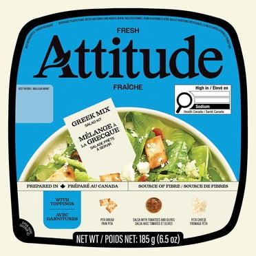 Fresh Attitude - Greek Mix - Ready-to-eat Salad Kit 185g, Grab-and-Go Salad