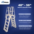 thumbnail image 2 of Vinyl Works A Frame Above Ground Pool Ladder Steps w/ Slide Lock Barrier, Taupe, 2 of 10