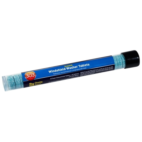 303 . Windshield Washer Fluid 230371 Windshield Washer Tablets; Tablet Form; With Bugs/Road Film/Dirt/Grime Remover; Blue; 25 Tablets