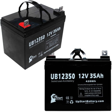 Lot de 2 - Remplacement de Batterie Pride LEGEND SCOOTER - UB12350 Batterie Universelle Scellée au Plomb-Acide (12V, 35Ah, 35000mAh, Terminal L1, AMG, SLA)