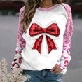 thumbnail image 1 of TIMIFIS Chandail de Noël pour Femmes, Mode d'Hiver, Chandail à Col Rond Imprimé avec Nœud Papillon, Chandail Décontracté à Manches Longues, Chandail à Enfiler, Hauts, Cadeaux pour Femmes pour Noël, 1 of 3