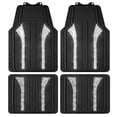 thumbnail image 1 of Auto Drive 4-Piece Rubber Car Floor Mats Bling Glitter Silver, 1 of 7