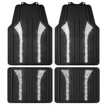 Auto Drive 4-Piece Tapis de plancher de voiture en caoutchouc Bling Glitter Argent