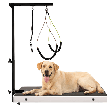 Urban Deco Pet Grooming Arm Table with Clamp Two Grooming Arms - 33.5 inch Height Adjustable,Dog Grooming Loop and No Sit Haunch Holder for All Size Dogs,Cats