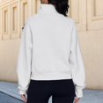 thumbnail image 4 of Stand Collar Fall Clothes Half Zip Women Solid Color Daily Outfit (Coffee XL), 4 of 6