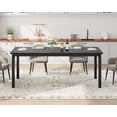 thumbnail image 2 of 71 Inch Rectangle Dining Table for 6-8 People, Industrial  , Round Corners, Large Wooden Computer Desk  with Metal Legs  for Dining Room, Living Room, 2 of 7