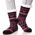 thumbnail image 2 of MesaSe Women‘s Winter Super Soft Warm Cozy Fuzzy Fleece-lined Heart Pattern With Gripp, 2 of 6