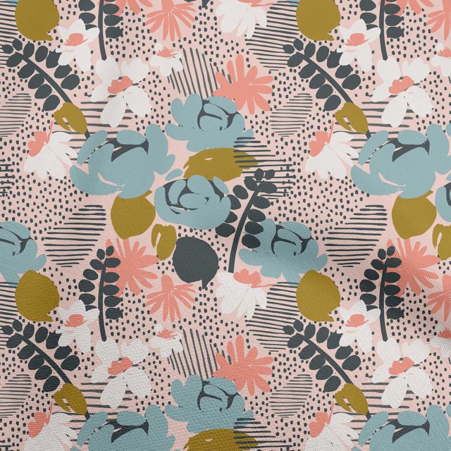oneOone Cotton Poplin Light Pink Fabric Abstract Craft Projects Decor Fabric Printed By The Yard 42 Inch Wide