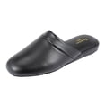 thumbnail image 1 of PAMIR Men's Genuine Leather Scuff Slippers with Memory Foam Insole and Leather Outsole Size US 10 M Black, 1 of 4