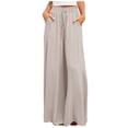 thumbnail image 2 of Jsaierl Womens Casual Wide Leg Pants Ruffle Elastic Drawstring Palazzo Pants Loose Comfy Trousers with Pockets, 2 of 9