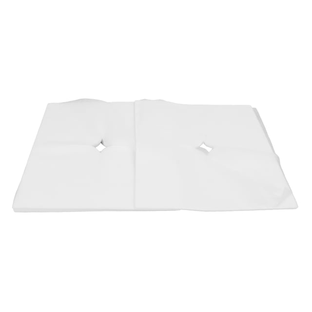 Couverture de Repose-Tête Jetable 100Pcs Couverture de Repos Facial Conception de Trou d'Absorption d'Eau Couverture de Repose-Tête Jetable Respirante pour les Salons de Beauté Blanc