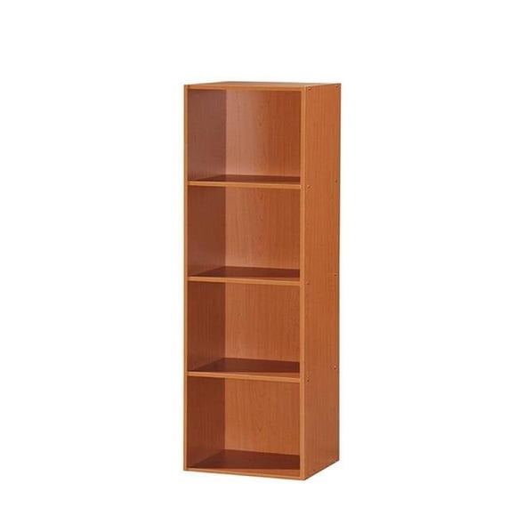 Hodedah HID24 CHERRY Bibliothèque à Quatre Tablettes - Cerisier