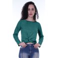 thumbnail image 4 of Moomaya T-Shirt Court à Manches Longues pour Femmes avec Nœud à l'Avant, T-Shirt d'Été Uni, Hauts, 4 of 7
