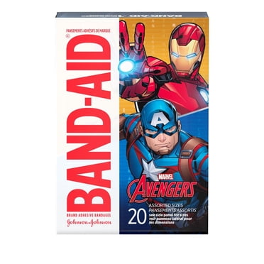 Pansements adhésifs de marque Band-Aid, Marvel Avengers, 20 pansements assortis