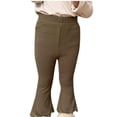 thumbnail image 4 of Timegard Toddler Girls Clothes Ruffle Flare Leggings Solid Color Comfy Trousers Children Cute Stretch Pants, 4 of 5