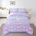 thumbnail image 1 of Erosebridal Glitter Rainbow Bedding King Comforter Set, Dreamy Princess Down Comforter, Geometry Decor, Reversible, 1 of 7