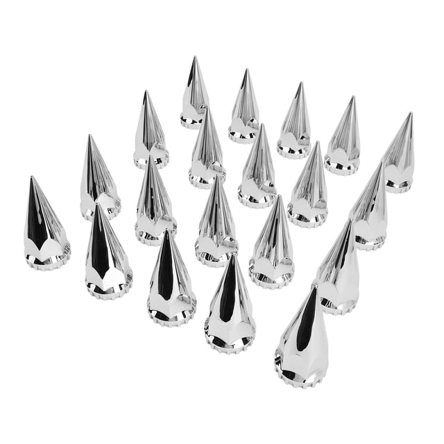 Spiked Lug Nut Cover, Chrome Lug Nut Caps, ABS Material, Stylish Appearance, Versatile Compatibility, Fit Most Trucks and Trailers