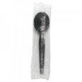 thumbnail image 1 of Boardwalk BWKSSHWPSBIW Heavyweight Wrapped Polystyrene Cutlery Soup Spoon, Black, 1 of 1