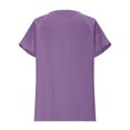 thumbnail image 5 of Liquidation! T-Shirt Grande Taille pour Femmes, Blouse à Manches Courtes d'Été pour Femmes, Blouse en Dentelle à Col Rond Unie pour Femmes, 5 of 5