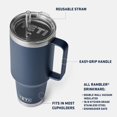 thumbnail image 2 of YETI Rambler Tasse en Paille 42 oz, Isolée sous Vide, Acier Inoxydable, Papaye, 2 of 8
