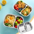 thumbnail image 2 of Aihimol Plateau d'Assiettes Compartimentées en Acier Inoxydable, Plat de Service Compact, Collation pour le Souper, Plats de Camping, 2 of 6