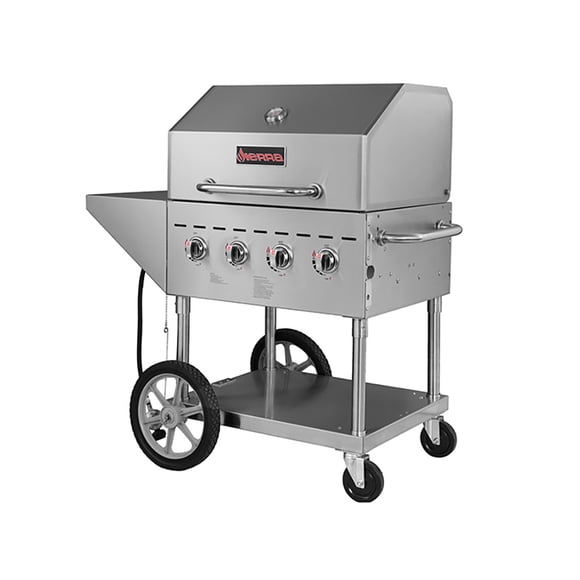 Sierra Range SRBQ-30 Gril à Gaz Commercial Extérieur Mobile de 49 Pouces, avec Dôme à Rouleau et Tablette Latérale, Propane Liquide