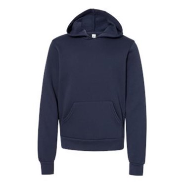 Bella Canvas Youth Sponge Fleece Pullover Hooded Sweatshirt, S, Navy