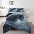 thumbnail image 1 of YST Ensemble de Couette Grand Lit Pterosaur, Ensembles de Literie Doux Imprimés Dragon Rugissant pour Lit, Ensembles de Couette de Literie 3D Roche Faune Tonnerre Enfants Adultes, Insert de Couette en Microfibre Gothique Gris Blanc, 1 of 6