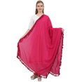 thumbnail image 1 of Phagun Foulard de Cou en Coton Dupatta Indienne Chunni Longue Étole Foulard à Franges - Magenta, 1 of 5
