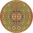 thumbnail image 1 of Ahgly Company Machine Washable Indoor Round Transitional Yellow Area Rugs, 6' Round, 1 of 7