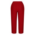 thumbnail image 5 of RXIRUCGD Capris d'Été Confortables et Amples pour Femmes, Couleur Unie, Rouge, Taille : 4TG, 5 of 5
