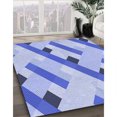 thumbnail image 3 of Ahgly Tapis d'Intérieur Lavable en Machine Carré Bleu Royal Transitionnel, 6 Pieds Carré, 3 of 7