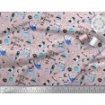thumbnail image 3 of Soimoi Velvet Fabric Planet,Rocket & Astronaut Animals Cartoon Print Fabric by Yard 58 Inch Wide, 3 of 3