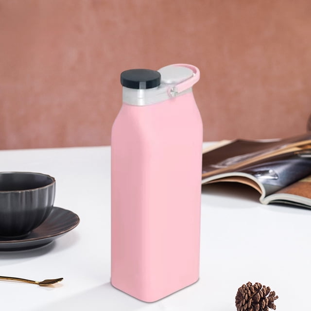 Fwttom Home Decor Food Grade Silicone Foldable Water Bottle 20 Ounces Foldable Water Bottle for Travel Sports Water Bottle with Three-Layer Leak Proof Function