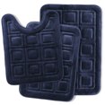 thumbnail image 1 of Clara Clark Bathroom Rugs, Velvet Memory Foam Bath Mat, Ultra Soft Non Slip and Absorbent - Waffled - Set Small, Large & Contour - Navy, 1 of 6