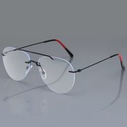 Unisex Oval Frameless Reading Glasses Multi-Color Temples Lightweight Vision Aid for Men Women