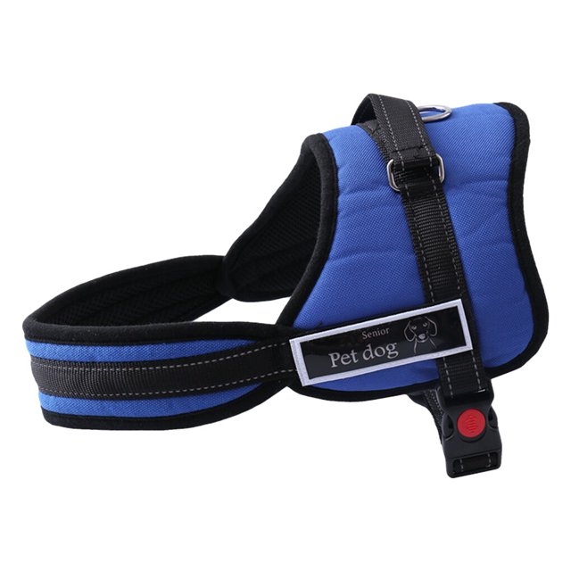 Outdoor Réglable Corde de Traction Harnais de Poitrine pour Animaux de Compagnie Non-pull Marche Laisse Gilet Souple Poignée Rembourrée Accessoires Animaux de Compagnie Fournitures Bleu XL