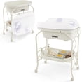 thumbnail image 1 of INFANS Table à Langer pour Bébé avec Baignoire, Station de Commode à Couches Pliable avec Roues de Soutien de Bain Amovibles, Support de Rangement Imperméable pour Matelas, Support d'Organisateur Portable pour Nouveau-Né Nourrisson, 1 of 9