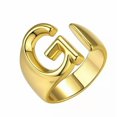 thumbnail image 1 of CUITING Bague Mode Ajustable Initiale Alphabet Lettre A-Z Bagues pour Femmes Bijoux-Argent C, 1 of 9