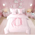 thumbnail image 1 of Erosebridal Ensemble de Literie avec Nœud pour Lit Double pour Ados, Lettre Initiale O Ensemble de Lit pour Lit Double, Décor Monogrammé, Réversible 7 Pcs, 1 of 1