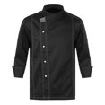 thumbnail image 2 of Aislor Unisex Short Sleeve/Long Sleeve Chef Coat Jacket Kitchen Uniform Restaurant Hotel Cook Jacket Black Long Sleeve 3XL, 2 of 7