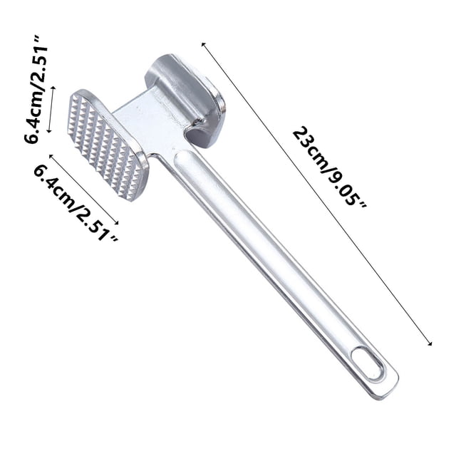 Aluminum Alloy Double-Sided Meat Tenderizer with Mirror-Polished Surface and Non-Slip Handle