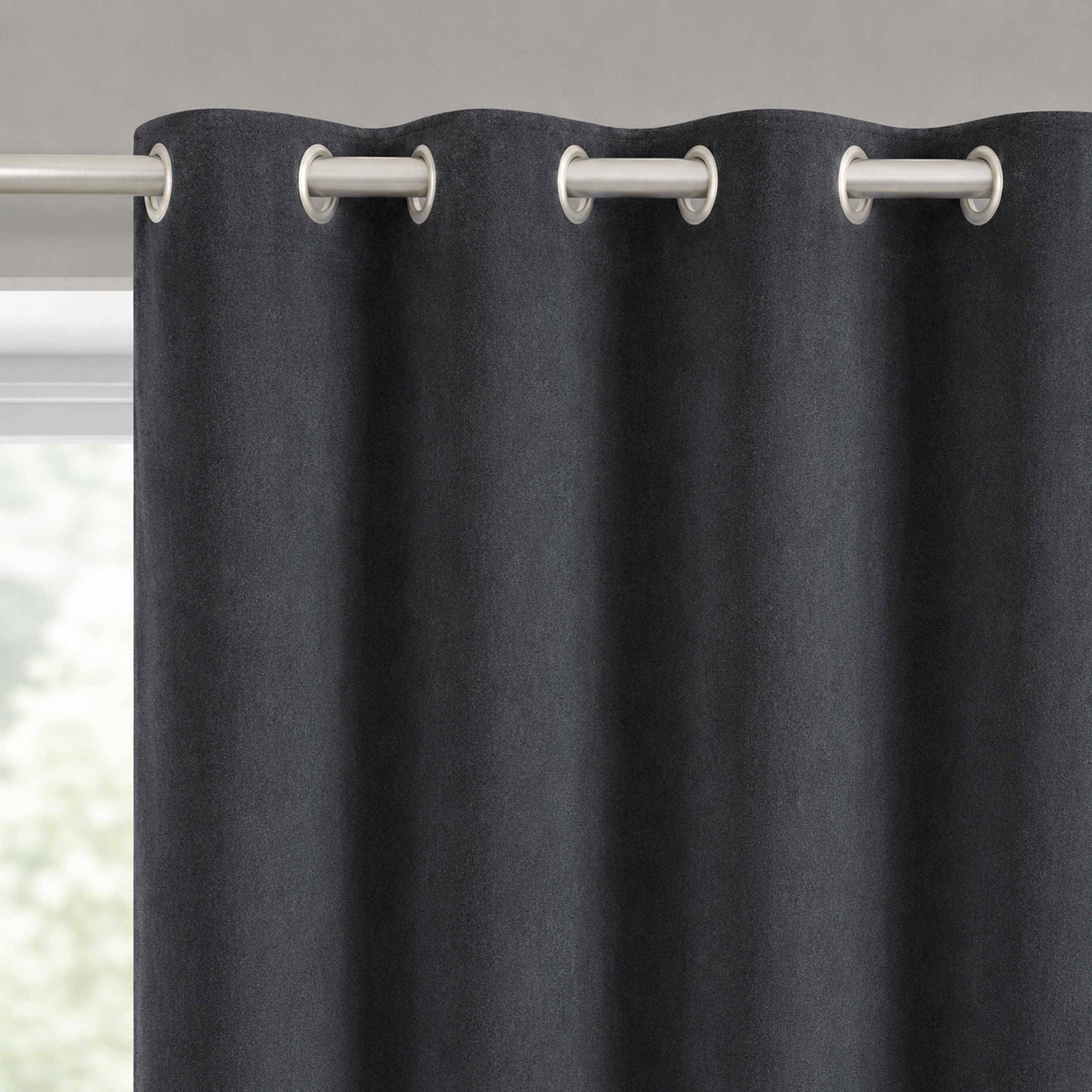 SOLARVEIL Paire de panneaux de rideaux en velours avec fermeture magnétique, 84 x 37 po, couleur noir