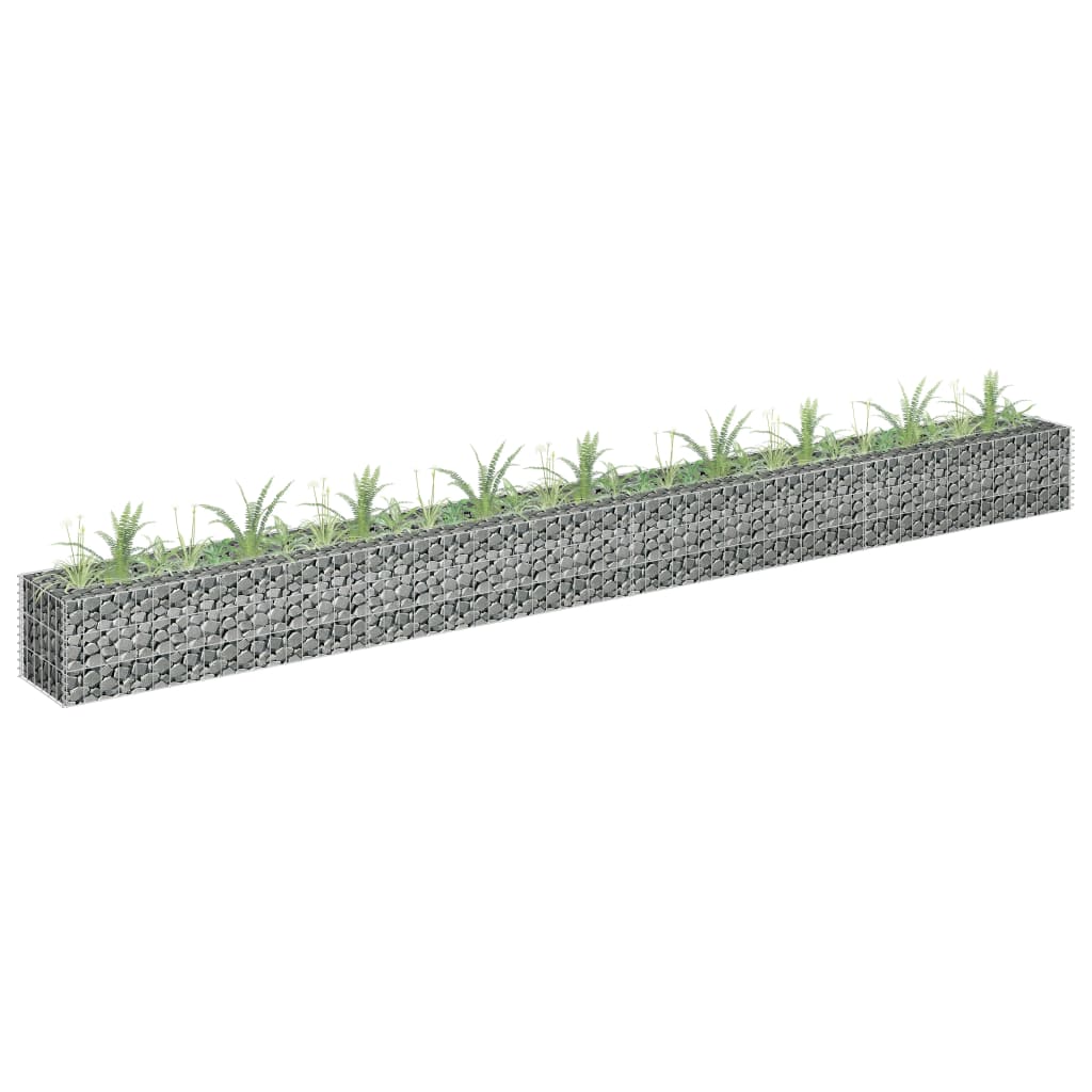 vidaXL Gabion Lit Surélevé Acier Galvanisé 360x30x30 cm