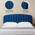 thumbnail image 4 of Intexca Full Size Velvet Bed Frame, Adjustable Headboard, Wood Slats (Blue), 4 of 5