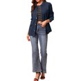 thumbnail image 2 of INSPIRE CHIC Women's Drawstring Waist Flap Pocket Zip Button Utility Jacket, 2 of 6