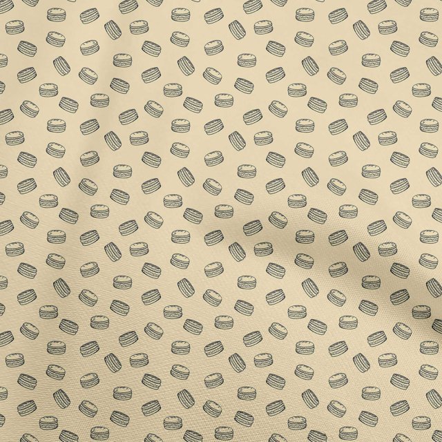 oneOone Tissu Viscose Georgette Jaune Rétro Minimal Burger Matériel de Robe Tissu Imprimé Tissu au Mètre 42 Pouces de Large
