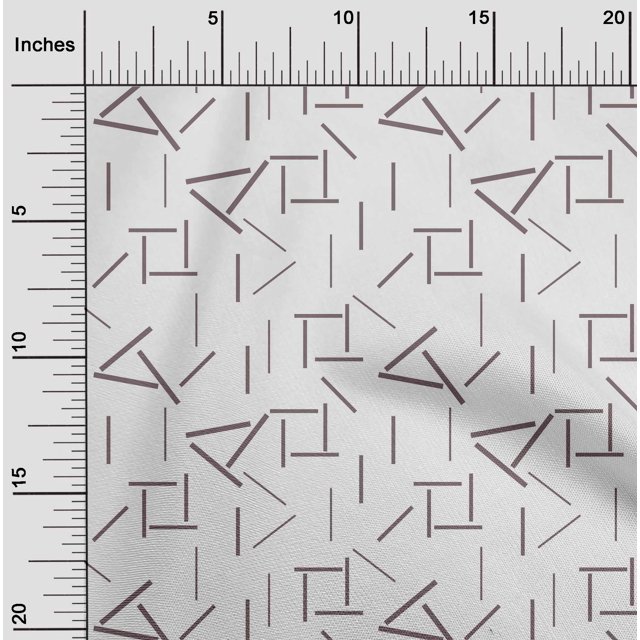 oneOone Cotton Silk Fabric Line Geometric  Printed Craft Fabric BTY 42 Inch Wide