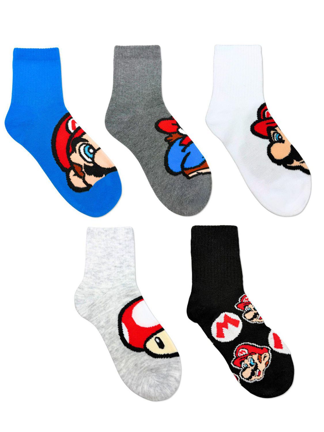 Chaussettes mi-mollet côtelées Super Mario pour garçons